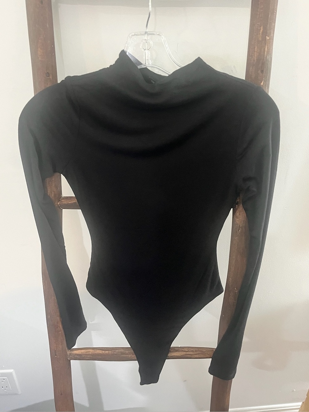 PrettyLittleThing Black Long Sleeve Mock Neck Bodysuit
